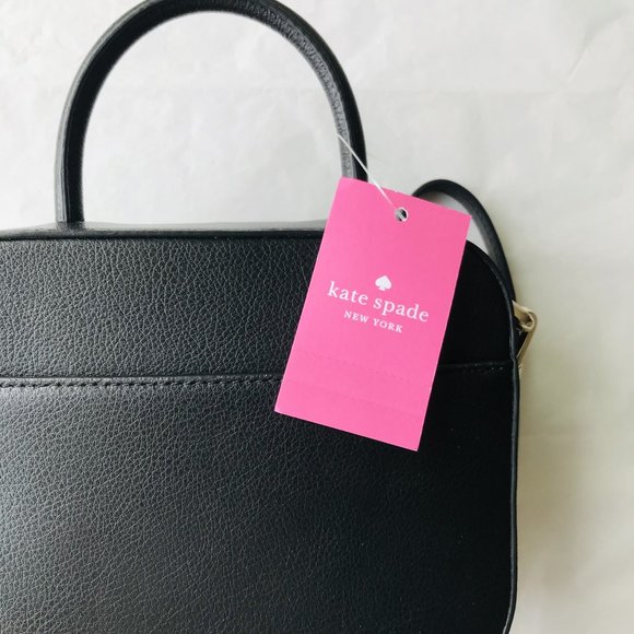 Kate Spade Maddy Top Handle Crossbody Camera Leather Bag Purse Black - Picture 9 of 9